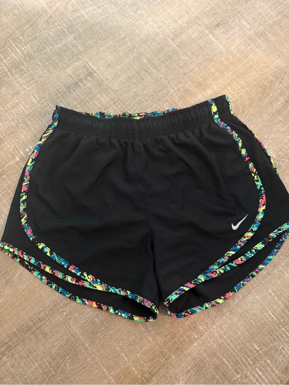 Nike Women’s Black Athletic Shorts with Multicolor Trim